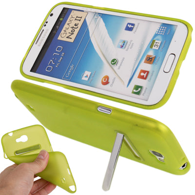 Translucent Smooth Anti-scratch TPU Case with Holder for Galaxy Note II / N7100