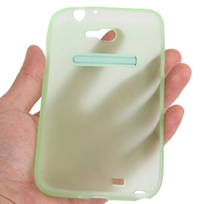 Translucent Smooth Anti-scratch TPU Case with Holder for Galaxy Note II / N7100