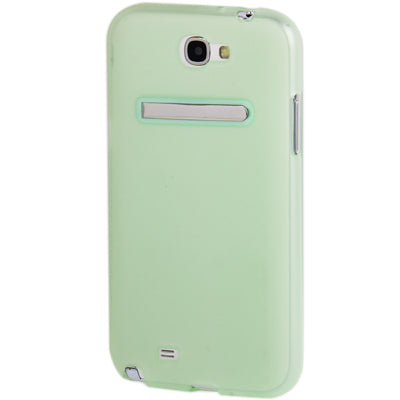 Translucent Smooth Anti-scratch TPU Case with Holder for Galaxy Note II / N7100