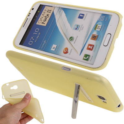Translucent Smooth Anti-scratch TPU Case with Holder for Galaxy Note II / N7100
