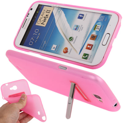 Translucent Smooth Anti-scratch TPU Case with Holder for Galaxy Note II / N7100