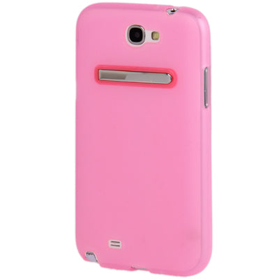 Translucent Smooth Anti-scratch TPU Case with Holder for Galaxy Note II / N7100