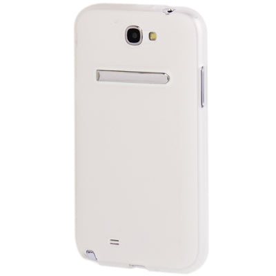 Translucent Smooth Anti-scratch TPU Case with Holder for Galaxy Note II / N7100