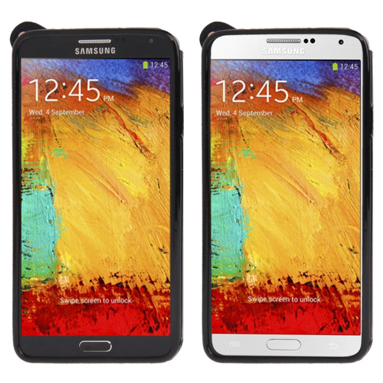 Cross Texture Leather + TPU Case with Credit Card Slots & Lanyard for Galaxy Note III / N9000