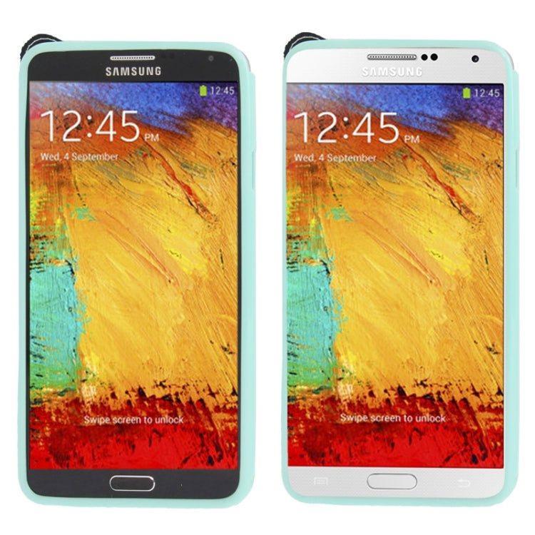 Cross Texture Leather + TPU Case with Credit Card Slots & Lanyard for Galaxy Note III / N9000