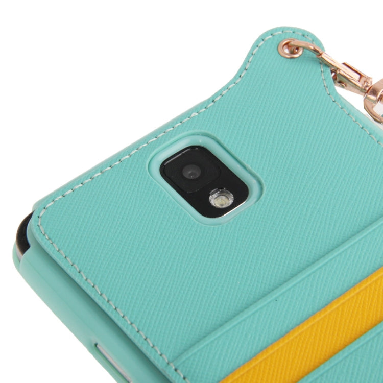 Cross Texture Leather + TPU Case with Credit Card Slots & Lanyard for Galaxy Note III / N9000
