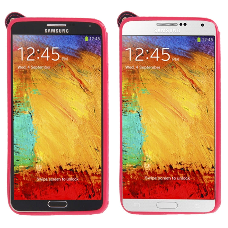 Cross Texture Leather + TPU Case with Credit Card Slots & Lanyard for Galaxy Note III / N9000