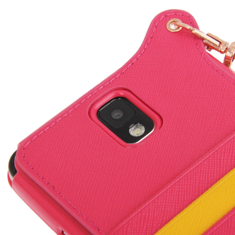 Cross Texture Leather + TPU Case with Credit Card Slots & Lanyard for Galaxy Note III / N9000