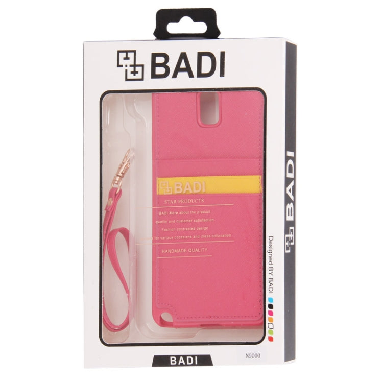 Cross Texture Leather + TPU Case with Credit Card Slots & Lanyard for Galaxy Note III / N9000
