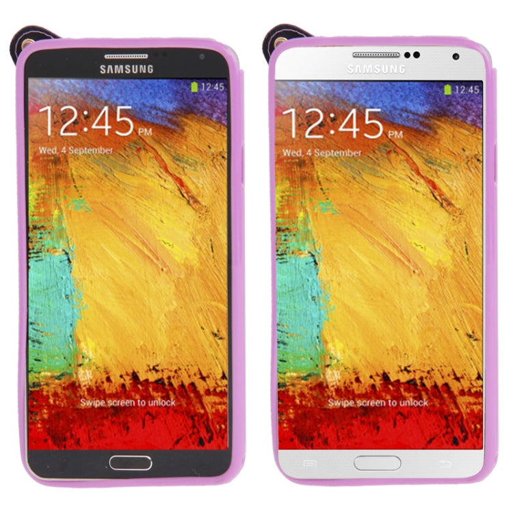 Cross Texture Leather + TPU Case with Credit Card Slots & Lanyard for Galaxy Note III / N9000