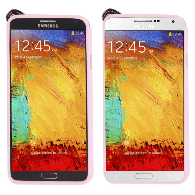 Cross Texture Leather + TPU Case with Credit Card Slots & Lanyard for Galaxy Note III / N9000
