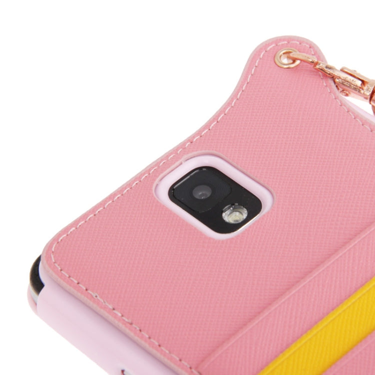 Cross Texture Leather + TPU Case with Credit Card Slots & Lanyard for Galaxy Note III / N9000