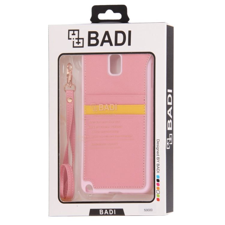 Cross Texture Leather + TPU Case with Credit Card Slots & Lanyard for Galaxy Note III / N9000