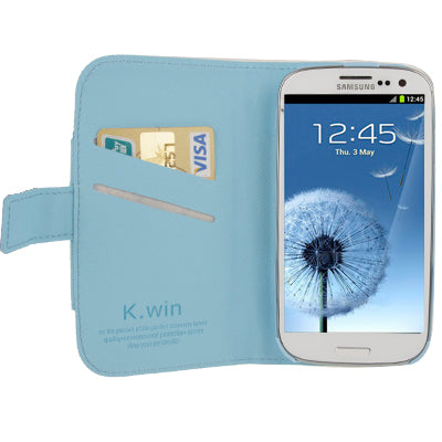 Cross Texture Horizontal Flip Leather Case with Credit Card Slots & Holder for Galaxy SIII / i9300