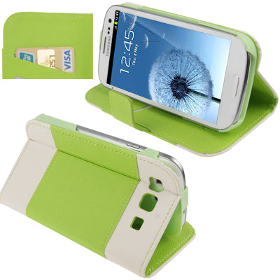 Cross Texture Horizontal Flip Leather Case with Credit Card Slots & Holder for Galaxy SIII / i9300