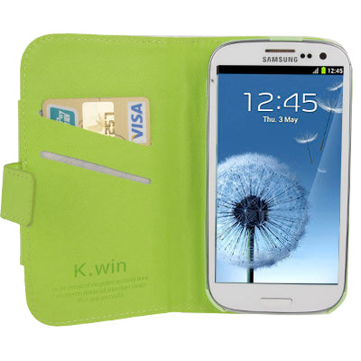 Cross Texture Horizontal Flip Leather Case with Credit Card Slots & Holder for Galaxy SIII / i9300