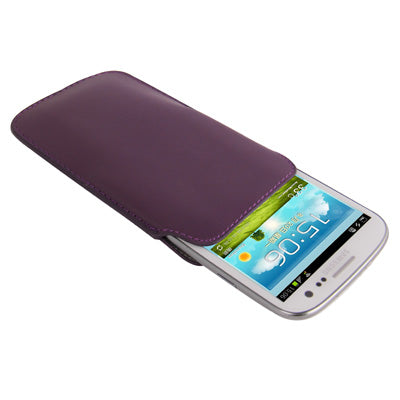 Pure Color Leather Case Pocket Pouch Sleeve Bag with Pull Tab for Galaxy SIII / i9300