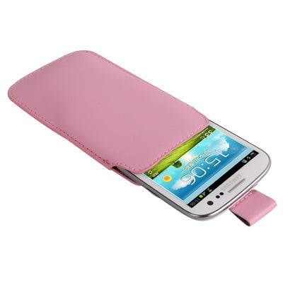 Pure Color Leather Case Pocket Pouch Sleeve Bag with Pull Tab for Galaxy SIII / i9300