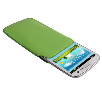 Pure Color Leather Case Pocket Pouch Sleeve Bag with Pull Tab for Galaxy SIII / i9300