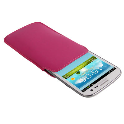 Pure Color Leather Case Pocket Pouch Sleeve Bag with Pull Tab for Galaxy SIII / i9300