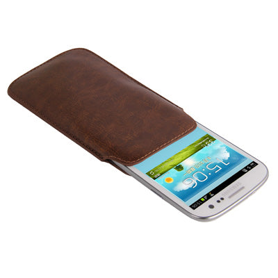 Pure Color Leather Case Pocket Pouch Sleeve Bag with Pull Tab for Galaxy SIII / i9300