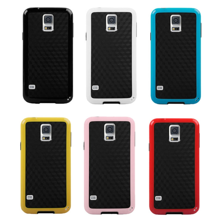 Cube Pattern TPU Protective Case with Plastic Frame for Galaxy S5 / G900 (Red)