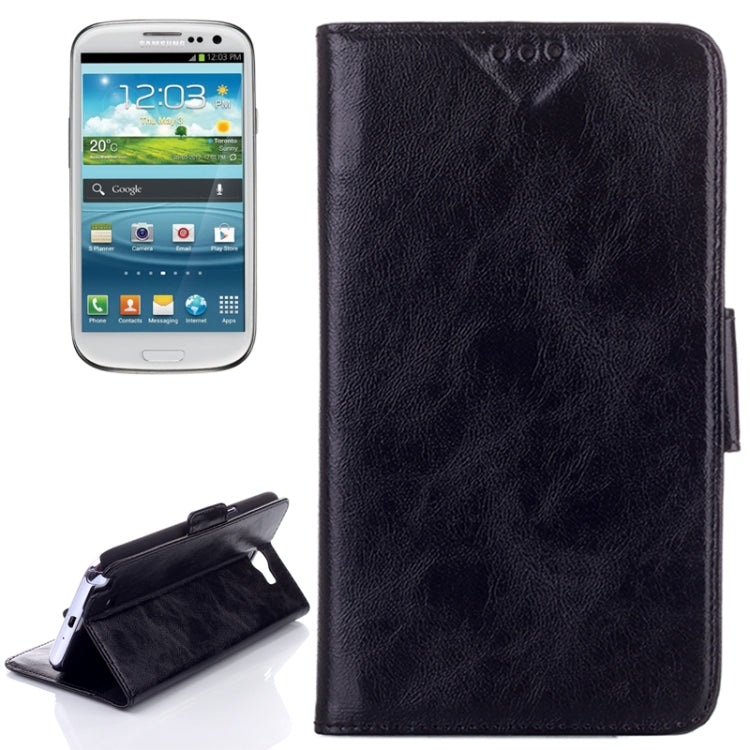 Oil Leather Case with Credit Card Slot & Holder for Galaxy Note II / N7100