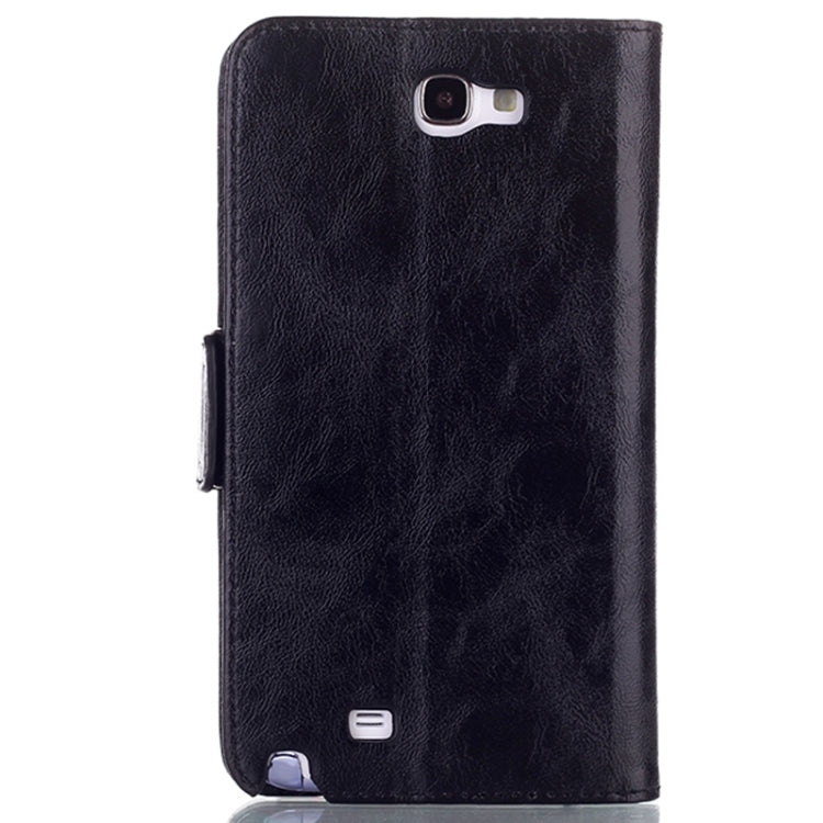 Oil Leather Case with Credit Card Slot & Holder for Galaxy Note II / N7100