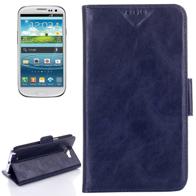 Oil Leather Case with Credit Card Slot & Holder for Galaxy Note II / N7100