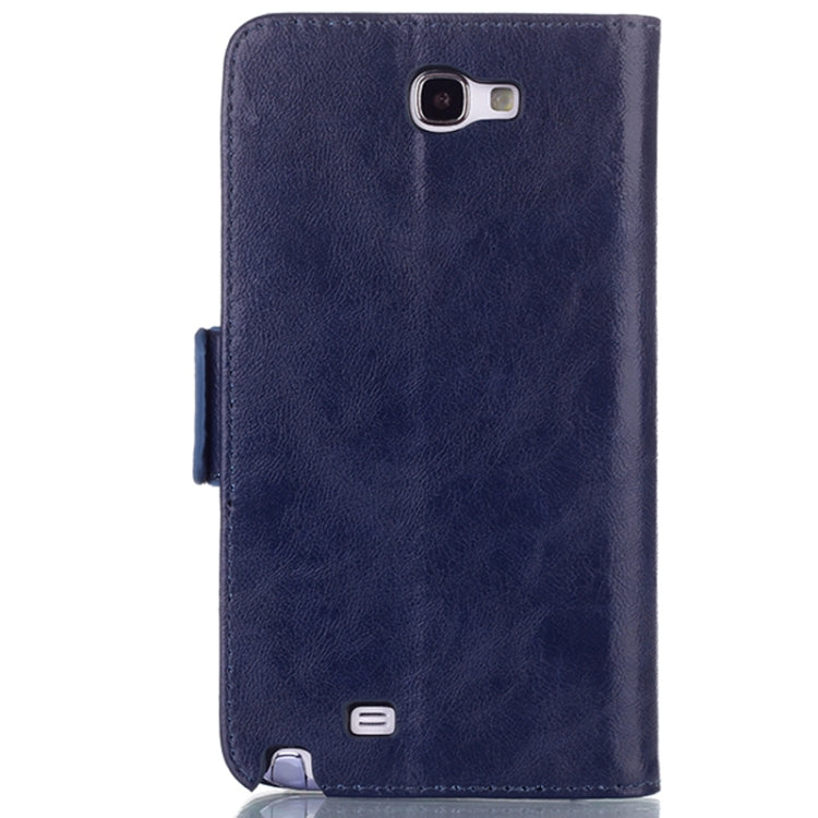 Oil Leather Case with Credit Card Slot & Holder for Galaxy Note II / N7100