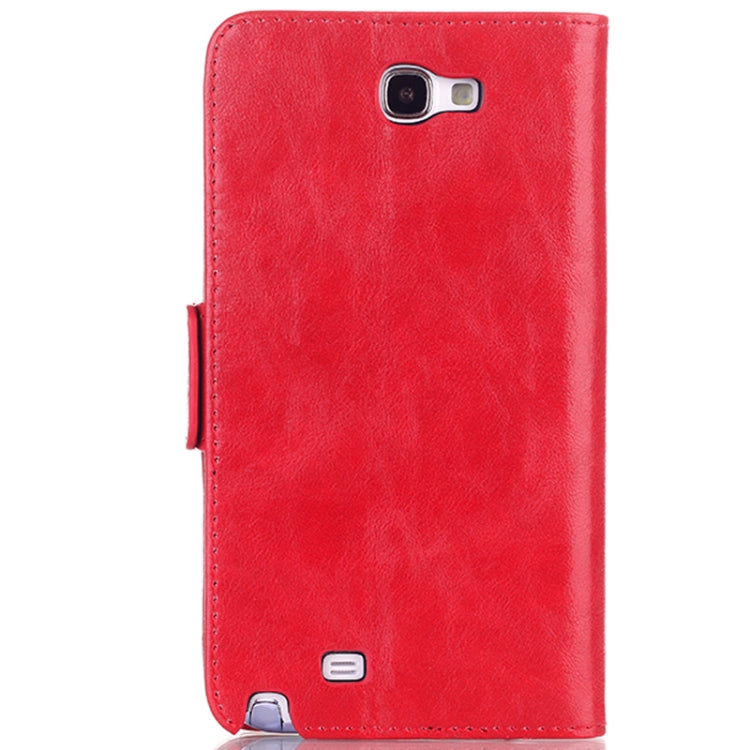 Oil Leather Case with Credit Card Slot & Holder for Galaxy Note II / N7100