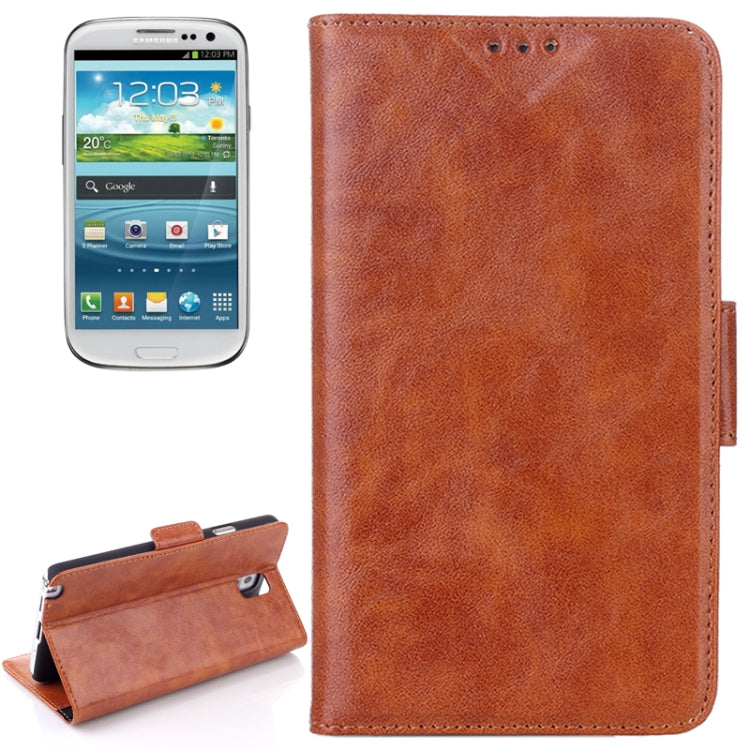 Oil Leather Case with Credit Card Slot & Holder for Galaxy Note II / N7100