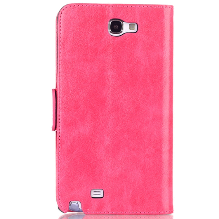 Oil Leather Case with Credit Card Slot & Holder for Galaxy Note II / N7100