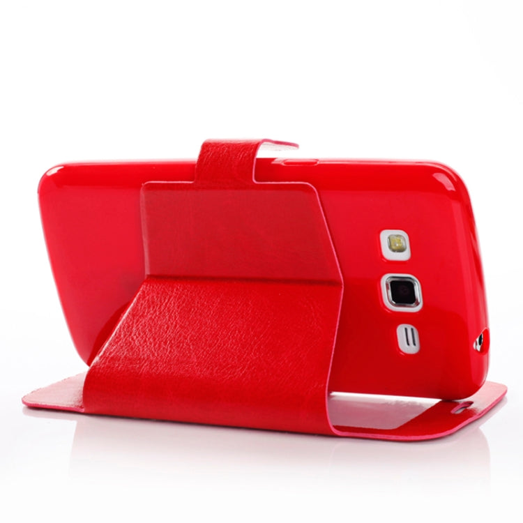 Pebble Texture Flip Leather Case with Call Display ID & Holder for Galaxy Grand 2 / G7106