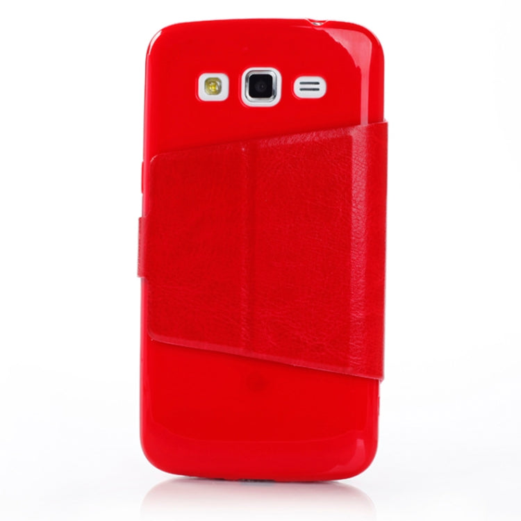 Pebble Texture Flip Leather Case with Call Display ID & Holder for Galaxy Grand 2 / G7106