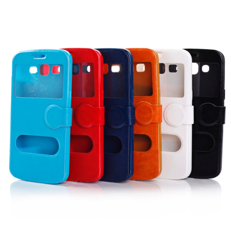 Pebble Texture Flip Leather Case with Call Display ID & Holder for Galaxy Grand 2 / G7106
