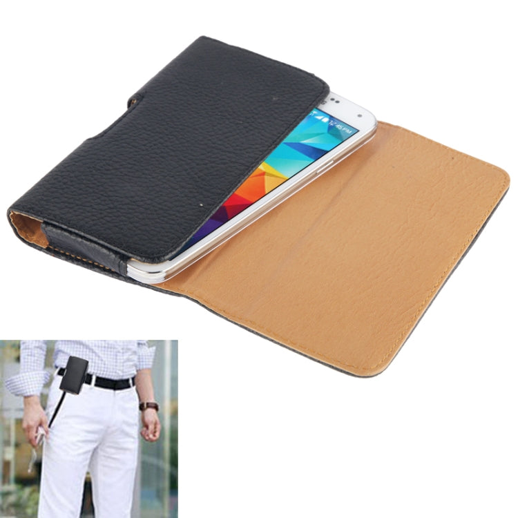 Wallet Style Litchi Texture Leather Case with Belt Clip for iPhone 6 & 6S, Galaxy S5 / G900(Black)