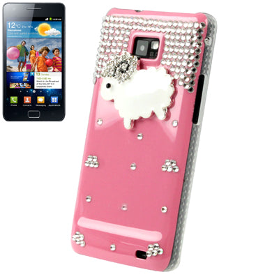 Sheep Style Handmade Diamond Encrusted Shell for Galaxy S II / i9100 (White)