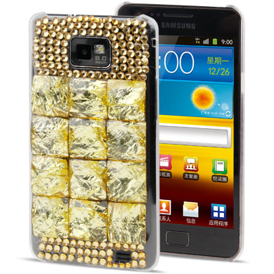 Bricks Crystal Diamond Encrusted Translucent PC Case for Galaxy S II / i9100
