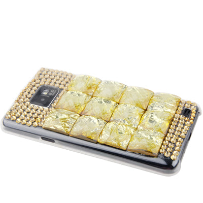 Bricks Crystal Diamond Encrusted Translucent PC Case for Galaxy S II / i9100