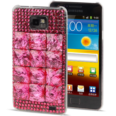 Bricks Crystal Diamond Encrusted Translucent PC Case for Galaxy S II / i9100