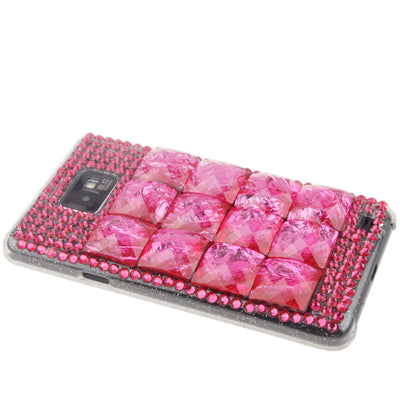 Bricks Crystal Diamond Encrusted Translucent PC Case for Galaxy S II / i9100