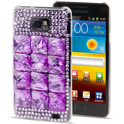 Bricks Crystal Diamond Encrusted Translucent PC Case for Galaxy S II / i9100