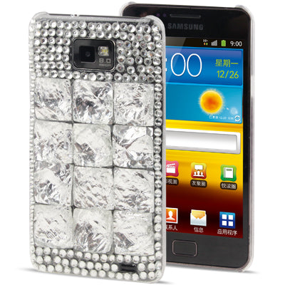 Bricks Crystal Diamond Encrusted Translucent PC Case for Galaxy S II / i9100