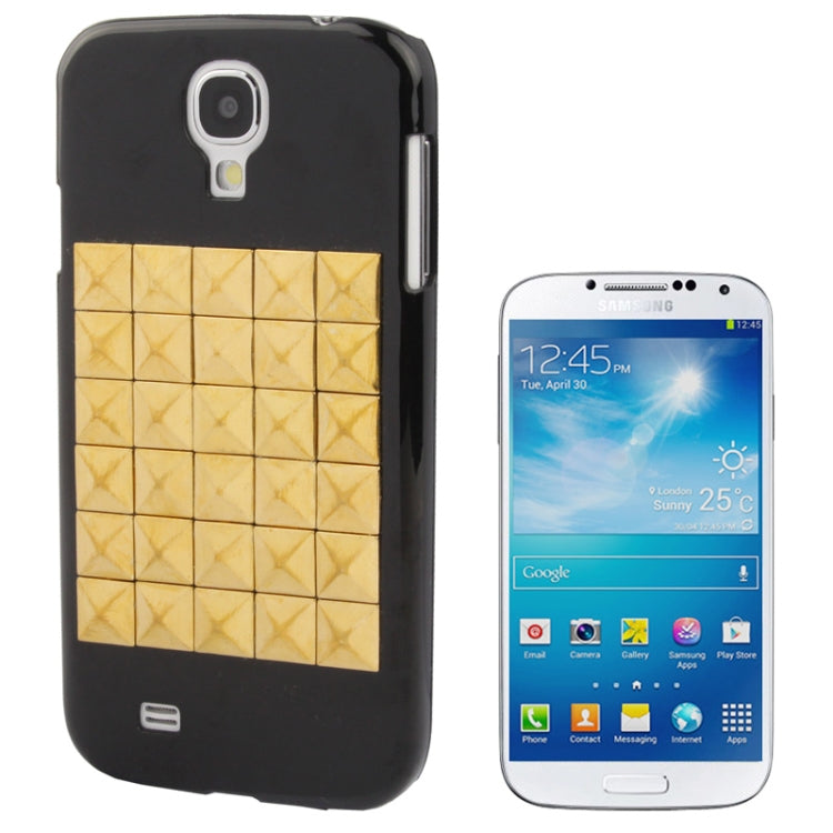 Diamond Style Golden Rivet Plastic Protective Case for Galaxy S IV / i9500