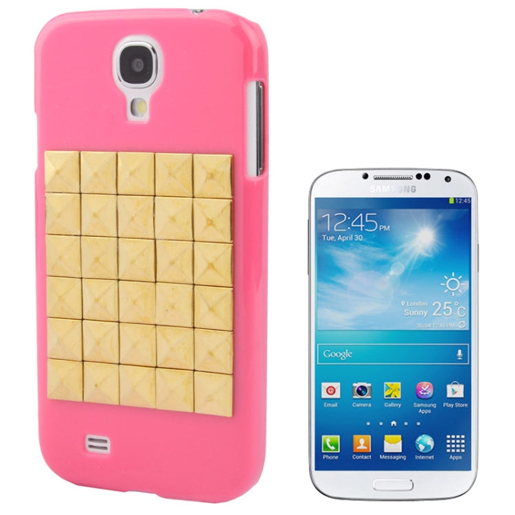 Diamond Style Golden Rivet Plastic Protective Case for Galaxy S IV / i9500
