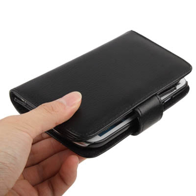 Litchi Texture Wallet Holster Horizontal Flip Leather Case with Credit Card Slots for Galaxy S III / i9300(Black)