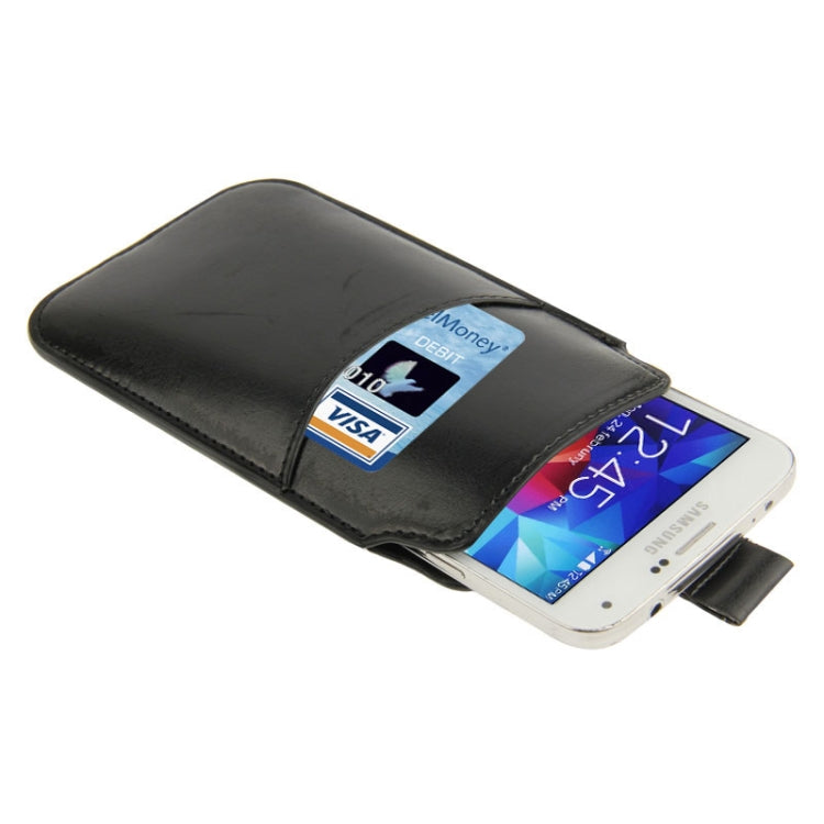 Crazy Horse Texture Leather Case Pocket Pouch Sleeve Bag with Pull Up Tab & Card Slot