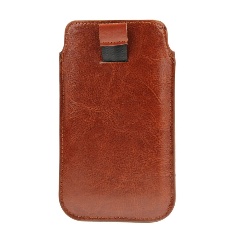 Crazy Horse Texture Leather Case Pocket Pouch Sleeve Bag with Pull Up Tab & Card Slot