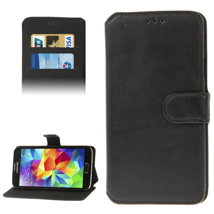 Horizontal Flip Leather Case with Credit Card Slots & Holder for Galaxy S5 / G900